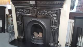 Antique Peace & Plenty Cast Iron Fireplace Mantel