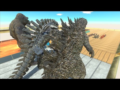 GODZILLA and MECHAGODZILLA 2021 and KING KONG LAVA DEATH RUN - Animal Revolt Battle Simulator
