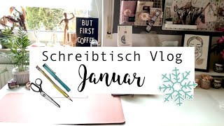 Schreibtisch Vlog Januar 2024 | neue Sticker und Stickeralben | Decluttering | Journaling