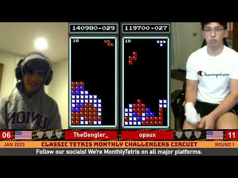 39 CAP?! Nolan, Redshurt, Noah, Opaux | Classic Tetris Monthly Challengers Red Jan. 2023