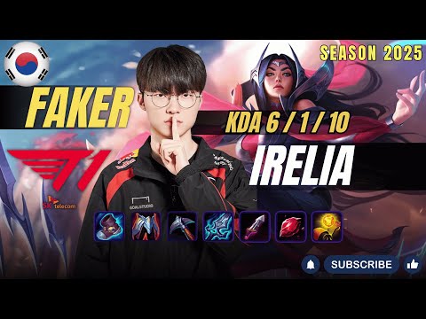 T1 Faker IRELIA vs VIKTOR Mid - Patch 25.24 KR Ranked | lolrec