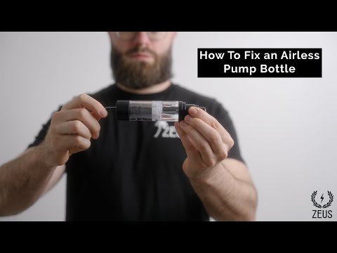 Part of a video titled How To Fix an Airless Pump Bottle - YouTube