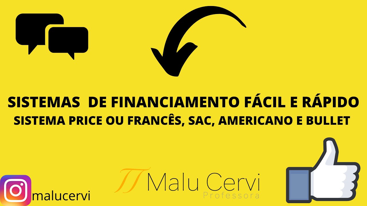 Sistemas de Financiamento ou Amortização: SAC, PRICE OU FRANCÊS, AMERICANO E BULLET