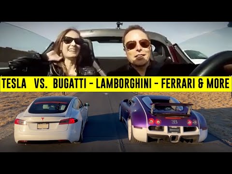 Tesla vs. SuperCars Drag Race gathering ! Does Elon Musk's TESLA acceleration really unbeatable ?