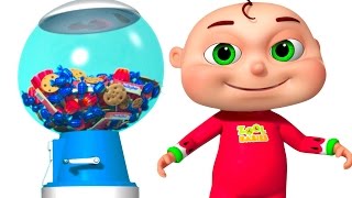 Five Little Babies Playing Ball Machine | Zool Babies Fun Songs | Surprise Ball Machine For Kids