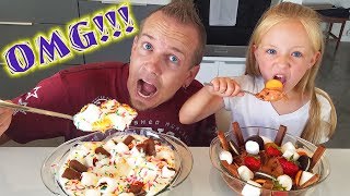 ULTIMATE Ice Cream Sundae Challenge With My Dad for His Birthday!!!