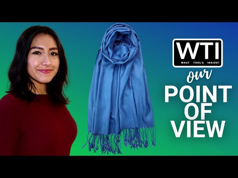 Plum Feathers Blue Metallic Scarf - WTI product video review