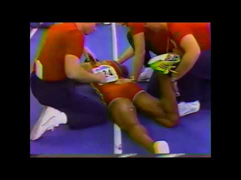 Greg Foster Collides with Mark McKoy - Men's 60m Hurdles - 1987 World Indoor Championships
