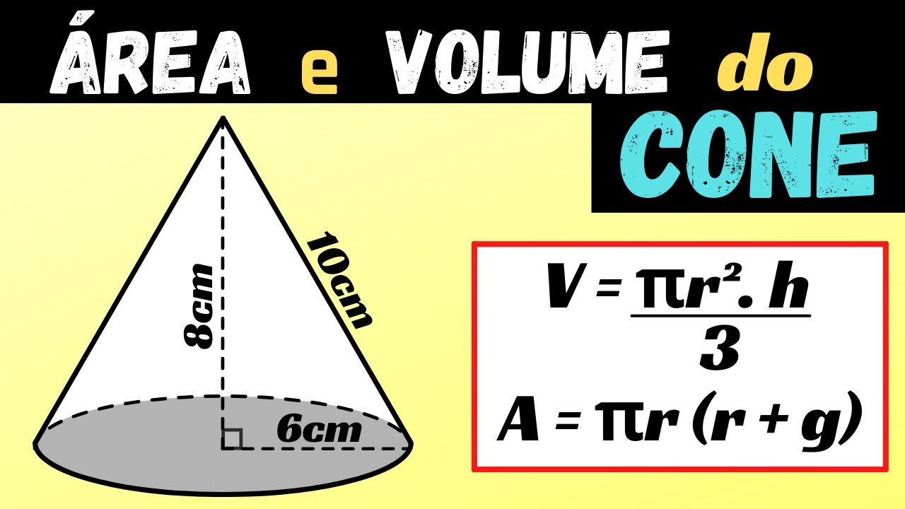 COMO CALCULAR A ÁREA TOTAL E O VOLUME DE UM CONE