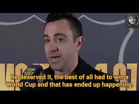 Xavi Hernandez and Iniesta on Messi winning world cup trophy 🏆.