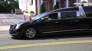 Video Now: Judge Frank Caprio gets escort from funeral home to convention center