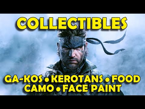 Metal Gear Solid 3 Delta - All Collectible Locations (Ga-Kos, Kerotans, Food, Camo, Face Paint)