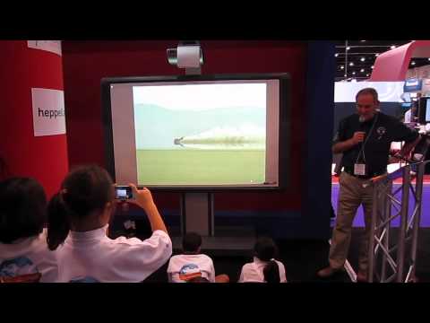 World land speed record pioneer Richard Noble inspiring kids at BETT Middle East