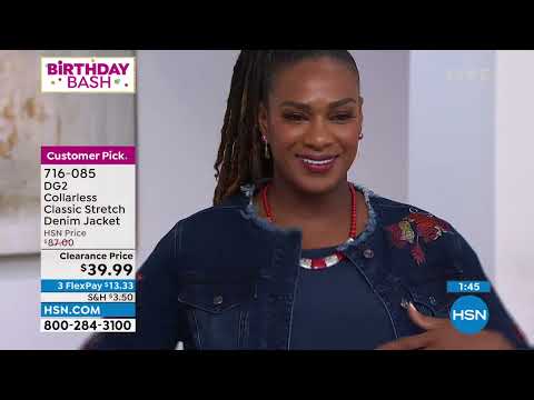 DG2 by Diane Gilman Embroidered Classic Stretch Denim Ja...