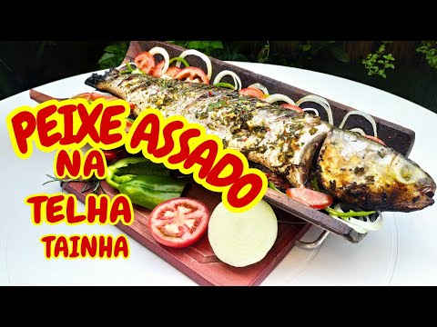 #126 Peixe Assado na Telha | TAINHA Assada na Telha | Peixe Assado na Brasa |