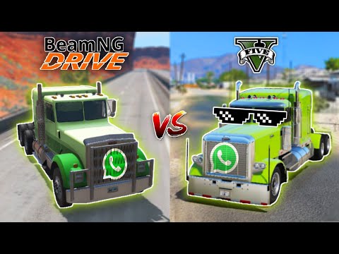 BeamNG Drive WhatsApp Truck VS GTA 5 WhatsApp Truck - Which One Is Best ??