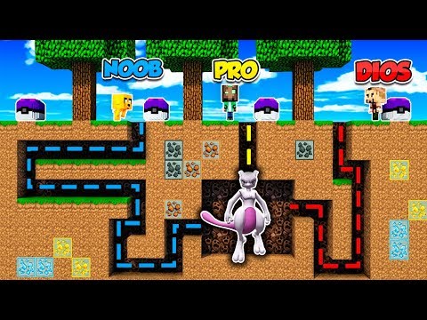 MINECRAFT: NOOB VS PRO VS DIOS VS MEWTWO MUTANTE | LUCKY BLOCKS PIXELMON MOD