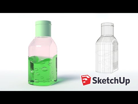 How to make a bottle of gel with air bubbles – Sketchup Vray Tutorial