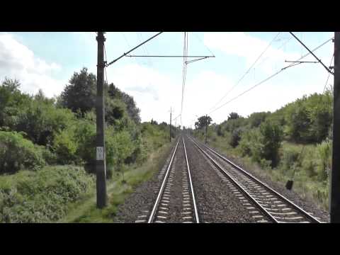 Odcinek Kutno - Włocławek z tyłu pociągu TLK Czartoryski