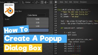 Python Blender 2.8 Tutorial: Create a popup dialog box [learn python for beginners]