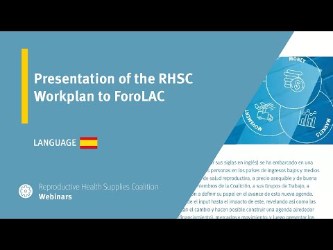 Presentation of the RHSC Workplan to ForoLAC
