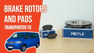 Youtube thumbnail of video "How to replace the front brake discs and pads Transporter T5 🚗"