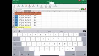 Excel on iPad beginners tutorial under one minute - how to do basic sum of data.