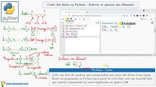 python • 3 techniques très classiques pour créer des listes &amp; comment rajouter, enlever des éléments