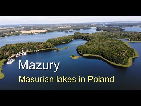 Mazury z lotu ptaka. Masurian Lakes 4K in Poland. Wakacje 2022 w Polsce.