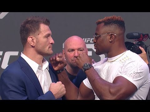UFC 220 Staredown Francis Ngannou vs Stipe Miocic