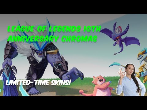 League of Legends 10th Anniversary Chromas - Limited-Time Skins! 😱🌈 #LoLAnniversary #lol #gamingnews