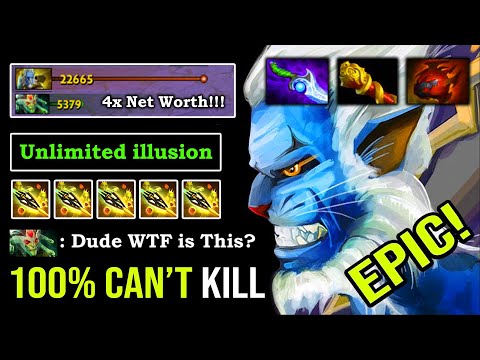 OMG 4X MEDUSA NET WORTH 100% Unkillable Juke God IMBA Phantom Lancer Insane Farming DotA 2