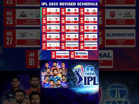 IPL 2025 Schedule | IPL 2025 Revised Schedule | IPL 2025 New Schedule
