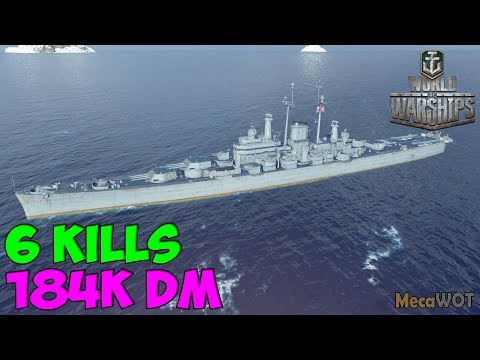 World of WarShips |  Des Moines | 6 KILLS | 184K Damage - Replay Gameplay 1080p 60 fps