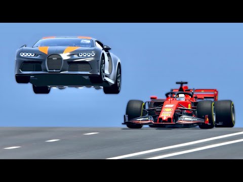 Ferrari F1 2019 vs Bugatti Chiron Super Sport 300+ - Drag Race 20 KM