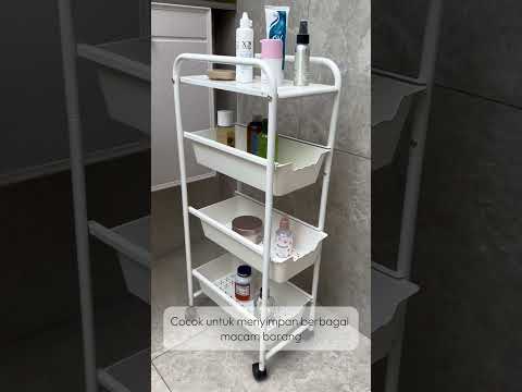 Gambar Stora Rak Troli 4 Laci Slim Frame Metal - Putih