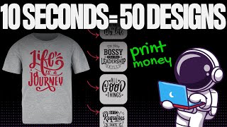 Automate 50 Print on Demand T-Shirt Designs In 10 Seconds With Ai