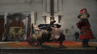 【FF14】冒険者小隊で手に入るエモート「スクワット」「腹筋運動」「腕立て伏せ」「深呼吸」の４種を紹介します