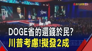 [討論] 白宮：省下的2成開支將發還民眾