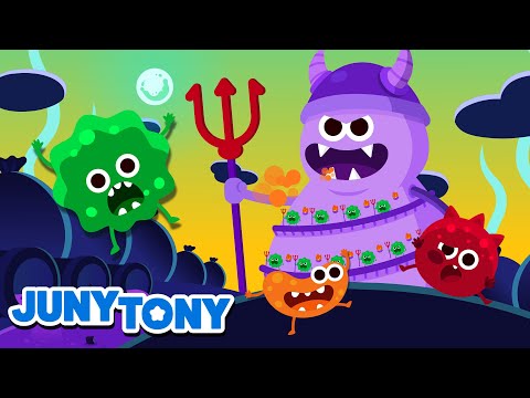 Reino Bactéria | Vamos lavar as mãos! | Música Infantil | JunyTony em Português