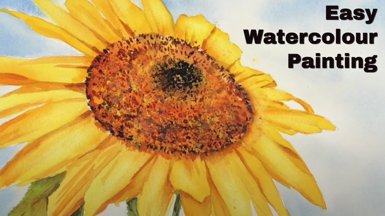 EASY Watercolour SUNFLOWER Tutorial For Beginners