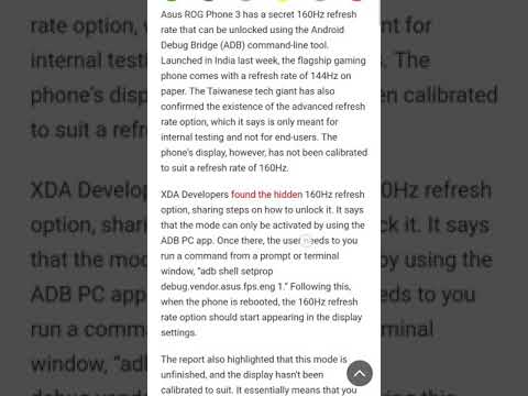 Asus Rog Phone 3 hidden features 160Hrdz and many more features 🤩
