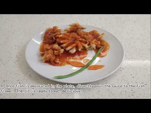 Chinese chrysanthemum flower shape fish - sweet & sour