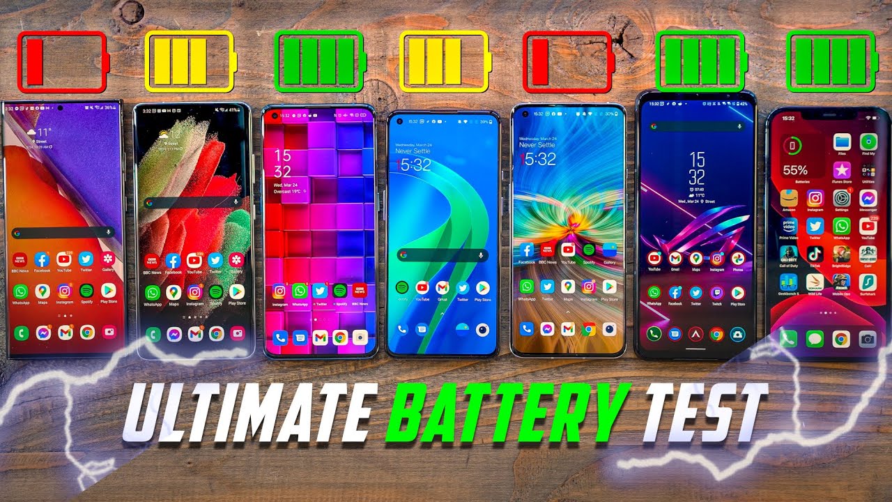 OnePlus 9 vs 9 Pro vs S21 Ultra vs iPhone 12 Pro Max vs Find X3 Pro - BATTERY Drain Test!