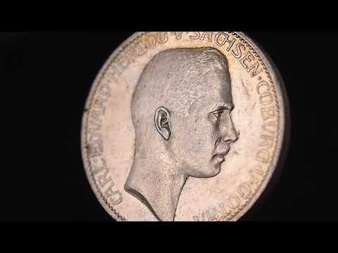 Coin, German States, SAXE-COBURG-GOTHA, Karl Eduard, 5 Mark, 1907, Berlin, Very