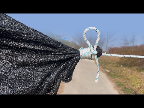 How to tie a simple tarp corner knot to make shelter or tent