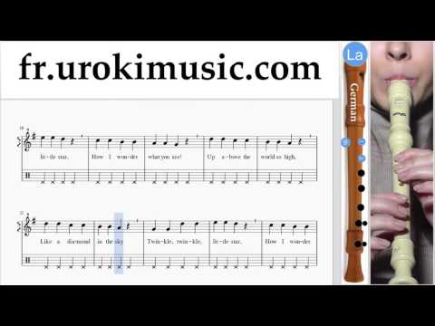Comment Jouer de la Flute à bec (G.) Twinkle Twinkle - Little Star Tab Tablature Partie#2 um-b829