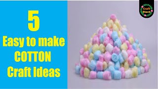 5 Easy to make Cotton Balls Craft Ideas | Cute Ideas with Cotton Balls | @CraftStack