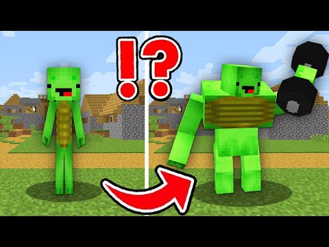 Funny Mikey - JJ and Mikey HOW TO GET SUPER BUFF in Minecraft Challenge - Maizen Weight Lifting Simulator