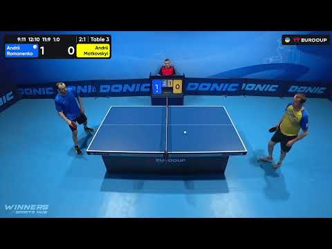 18:00 Andrii Romanenko - Andrii Matkovskyi 08.07.2023 TT Euro.Cup Ukraine Professional. TABLE 3